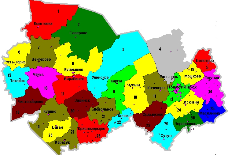 Карта Новосибирской Области Фото